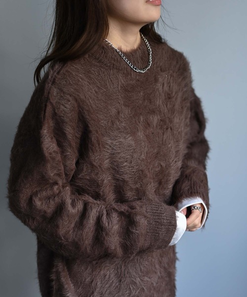 CREARE -LINO-（クレアーレリノ）の「カラーシャギーニット（ニット/セーター・メンズ・ブラウン/ブラック/パープル/グレー・FREE）」の20枚目の写真