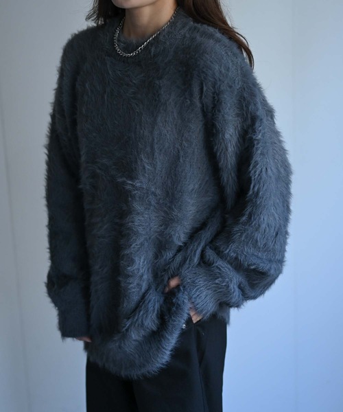 CREARE -LINO-（クレアーレリノ）の「カラーシャギーニット（ニット/セーター・メンズ・ブラウン/ブラック/パープル/グレー・FREE）」の21枚目の写真