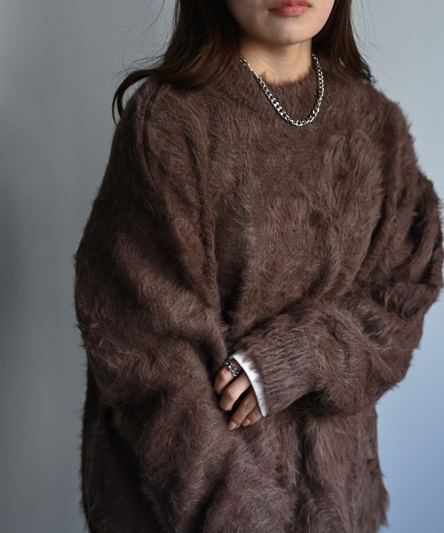 CREARE -LINO-（クレアーレリノ）の「カラーシャギーニット（ニット/セーター・メンズ・ブラウン/ブラック/パープル/グレー・FREE）」の22枚目の写真