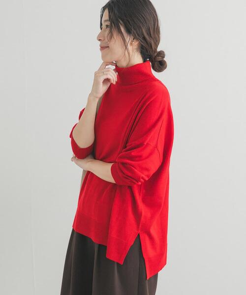 セール】ウォッシャブルウールタートルネックワイドプルオーバー