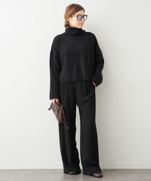 23AW✨ドゥーズィエムクラス　Cropped タートルネック　ニット　ブラック Deuxieme Classe（ドゥーズィエムクラス）の「*Cropped タートルネック