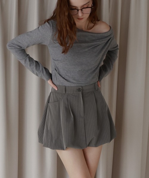 MARITHE FRANCOIS GIRBAUD ストライプ バルーンスカート MARITHE FRANCOIS GIRBAUD ストライプ バルーンスカート｜