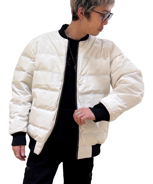COOK JEANS(クックジーンズ)の「リバーシブルMA-1ジャケット(テーラードジャケット・メンズ・オリーブ×ブラック/ブラック×ホワイト・LARGE/MEDIUM/X-LARGE/SMALL)」の9枚目の写真