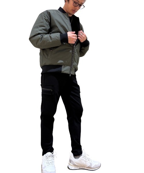 COOK JEANS(クックジーンズ)の「リバーシブルMA-1ジャケット(テーラードジャケット・メンズ・オリーブ×ブラック/ブラック×ホワイト・LARGE/MEDIUM/X-LARGE/SMALL)」の17枚目の写真
