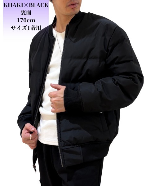COOK JEANS(クックジーンズ)の「リバーシブルMA-1ジャケット(テーラードジャケット・メンズ・オリーブ×ブラック/ブラック×ホワイト・LARGE/MEDIUM/X-LARGE/SMALL)」の18枚目の写真