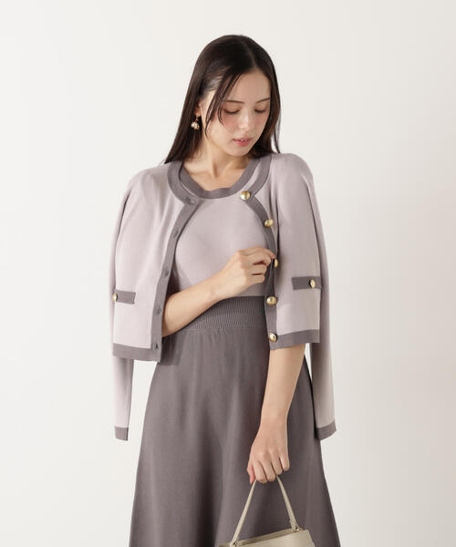 PROPORTION BODY DRESSING(プロポーションボディドレッシング)の「バイカラーカーデセットアップ / 1216140100(ワンピース・レディース・ホワイト系その他/グレー・MEDIUM/P/S)」の10枚目の写真