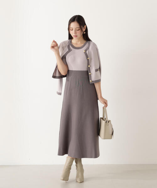 PROPORTION BODY DRESSING(プロポーションボディドレッシング)の「バイカラーカーデセットアップ / 1216140100(ワンピース・レディース・ホワイト系その他/グレー・MEDIUM/P/S)」の11枚目の写真