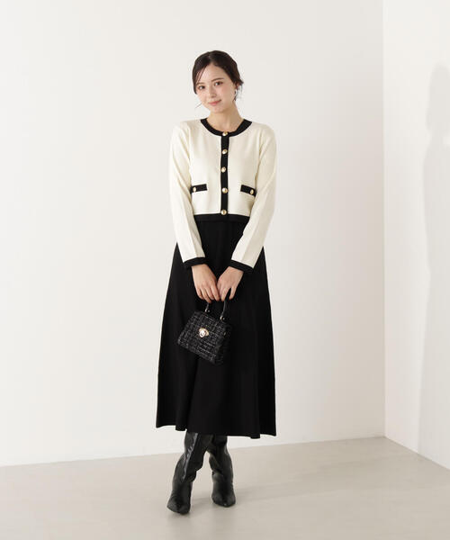 PROPORTION BODY DRESSING(プロポーションボディドレッシング)の「バイカラーカーデセットアップ / 1216140100(ワンピース・レディース・ホワイト系その他/グレー・MEDIUM/P/S)」の18枚目の写真