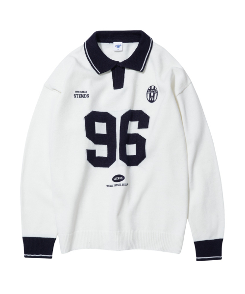 STENDS（ステンズ）の「[M~4XL] フットボールカラー配色ニット_アイボリー（ニット/セーター・レディース・その他・XX-LARGE/XXX-LARGE/XXXX-LARGE/MEDIUM/LARGE/X-LARGE）」の9枚目の写真