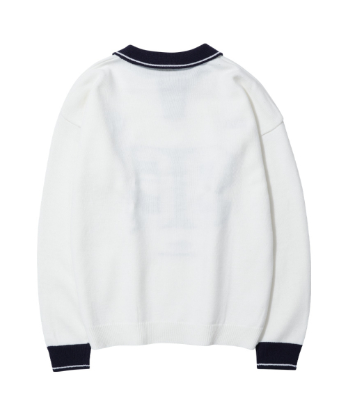 STENDS（ステンズ）の「[M~4XL] フットボールカラー配色ニット_アイボリー（ニット/セーター・レディース・その他・XX-LARGE/XXX-LARGE/XXXX-LARGE/MEDIUM/LARGE/X-LARGE）」の10枚目の写真