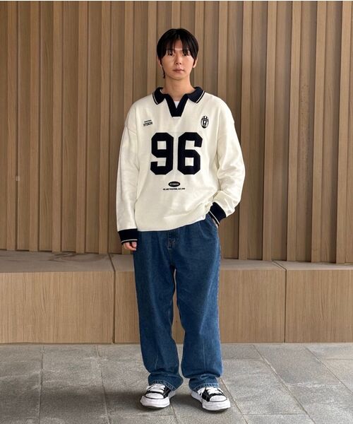 STENDS（ステンズ）の「[M~4XL] フットボールカラー配色ニット_アイボリー（ニット/セーター・レディース・その他・XX-LARGE/XXX-LARGE/XXXX-LARGE/MEDIUM/LARGE/X-LARGE）」の21枚目の写真