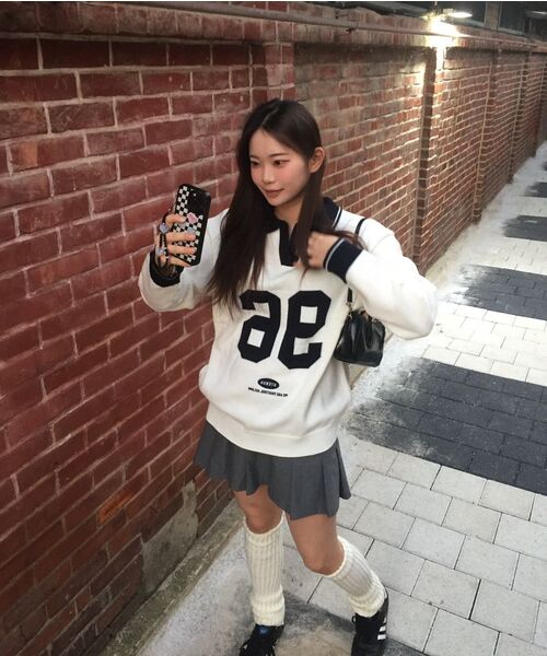 STENDS（ステンズ）の「[M~4XL] フットボールカラー配色ニット_アイボリー（ニット/セーター・レディース・その他・XX-LARGE/XXX-LARGE/XXXX-LARGE/MEDIUM/LARGE/X-LARGE）」の17枚目の写真