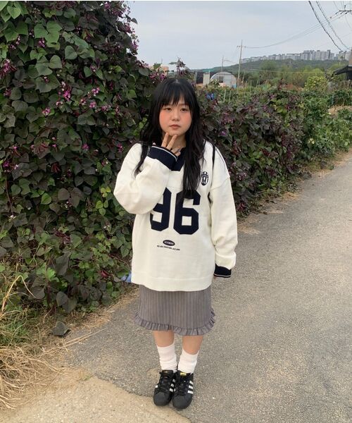 STENDS（ステンズ）の「[M~4XL] フットボールカラー配色ニット_アイボリー（ニット/セーター・レディース・その他・XX-LARGE/XXX-LARGE/XXXX-LARGE/MEDIUM/LARGE/X-LARGE）」の16枚目の写真