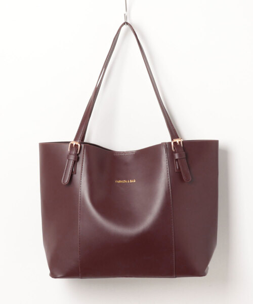 TONE SELECT GOODS(トーンセレクトグッズ)の「urbanfemine./A4サイズ収納 シンプル・バイカラー 合成皮革トートバッグ U7594(トートバッグ・レディース・ベージュ/ホワイト/ブラウン/ブラック・FREE)」の3枚目の写真