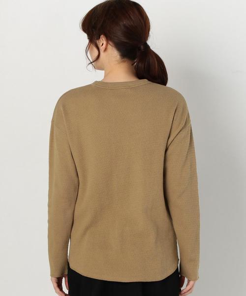 Another Edition（アナザーエディション）の「ハニカムメッシュロングTシャツ/AEBC CハニカムメッシュLong T◆（Tシャツ/カットソー・レディース・オフホワイト/ライトグレー/ベージュ・FREE）」の4枚目の写真