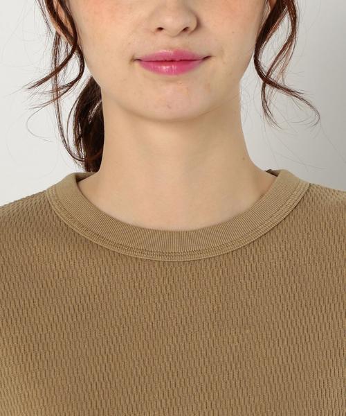 Another Edition（アナザーエディション）の「ハニカムメッシュロングTシャツ/AEBC CハニカムメッシュLong T◆（Tシャツ/カットソー・レディース・オフホワイト/ライトグレー/ベージュ・FREE）」の7枚目の写真