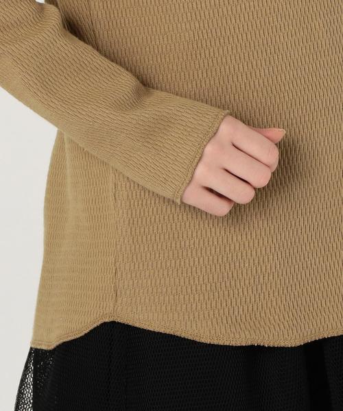 Another Edition（アナザーエディション）の「ハニカムメッシュロングTシャツ/AEBC CハニカムメッシュLong T◆（Tシャツ/カットソー・レディース・オフホワイト/ライトグレー/ベージュ・FREE）」の8枚目の写真