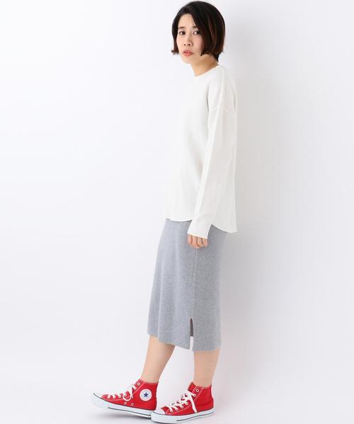 Another Edition（アナザーエディション）の「ハニカムメッシュロングTシャツ/AEBC CハニカムメッシュLong T◆（Tシャツ/カットソー・レディース・オフホワイト/ライトグレー/ベージュ・FREE）」の13枚目の写真