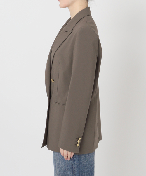 Spick & Span（スピックアンドスパン）の「《新色有り / 追加》プレーンウィーブダブルブレストジャケット（テーラードジャケット・レディース・ネイビー/カーキ・38/36/34/40）」の15枚目の写真