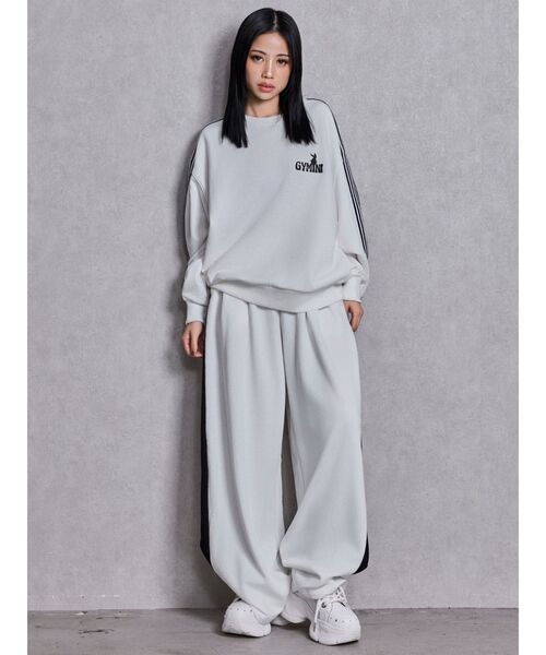 GYDA（ジェイダ）の「GYMINI BUNNYラインスウェットパンツ（スウェットパンツ・レディース・ベージュ/ピンク/ブラック/オフホワイト・FREE）」の9枚目の写真