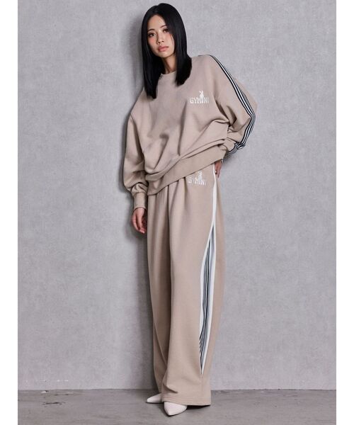 GYDA（ジェイダ）の「GYMINI BUNNYラインスウェットパンツ（スウェットパンツ・レディース・ベージュ/ピンク/ブラック/オフホワイト・FREE）」の12枚目の写真