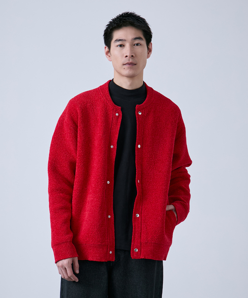 B.C STOCK（ベーセーストック）の「モールリブカーディガン（カーディガン/ボレロ・メンズ・ブラック/チャコールグレー/ネイビー/レッド・LARGE/MEDIUM）」の4枚目の写真