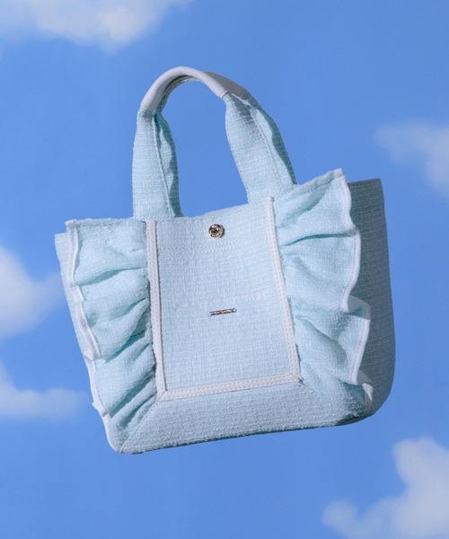JILL by JILL STUART（ジルバイジルスチュアート）の「パステルツイードフレームフリルトートバッグ（トートバッグ・レディース・ブルー/ピンク/パープル/イエロー・FREE）」の16枚目の写真