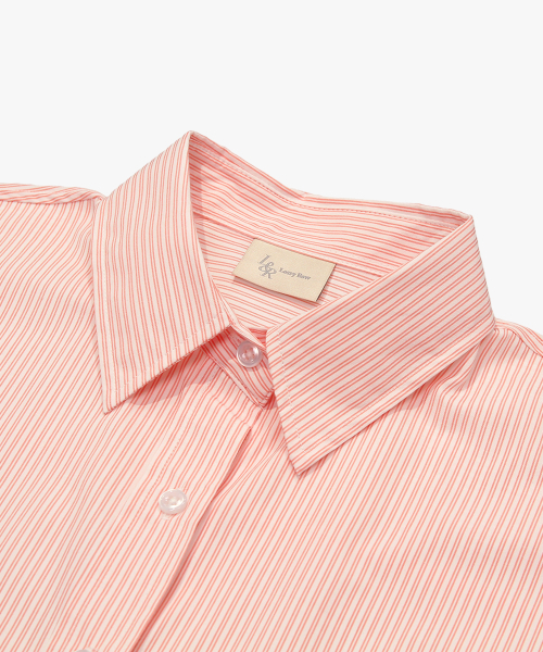 LOSSYROW（ロッシロー）の「Ticking Oversized Stripe Shirt Peach（シャツ/ブラウス・レディース・その他・FREE）」の6枚目の写真