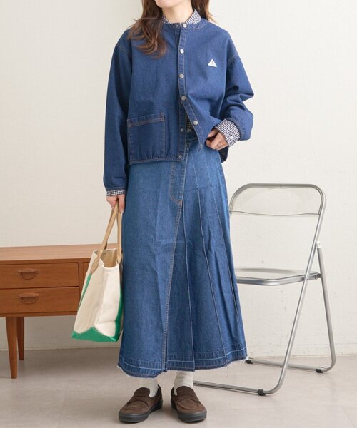 GEVACO（ゲバコ）の「【GEVACO】ノーカラーデニムジャケット（ブルゾン・レディース・ブルー・ONE SIZE）」の9枚目の写真