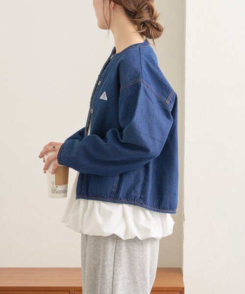 GEVACO（ゲバコ）の「【GEVACO】ノーカラーデニムジャケット（ブルゾン・レディース・ブルー・ONE SIZE）」の16枚目の写真