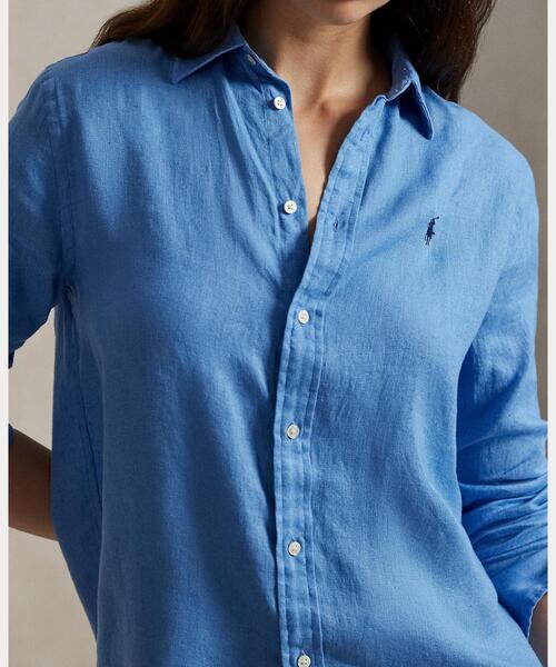 POLO RALPH LAUREN クラシックフィット 長袖リネンシャツ ブルー クラシック フィット リネン シャツ （シャツ・ブラウス）｜POLO RALPH