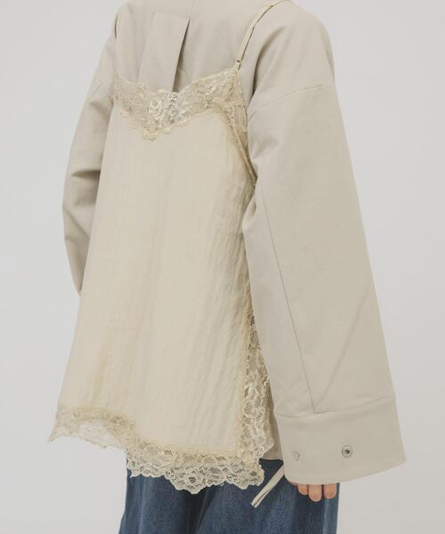 KBF（ケイビーエフ）の「ヴィンテージライクレースキャミソール（キャミソール・レディース・ブラウン/アイボリー/ベージュ・ONE）」の3枚目の写真