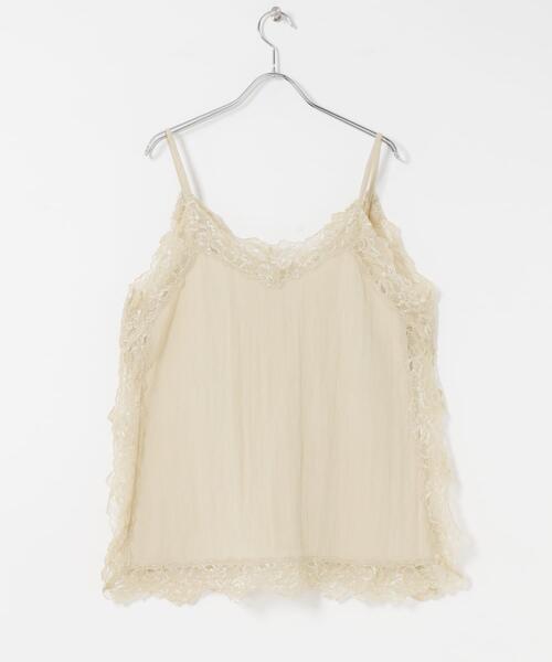 KBF（ケイビーエフ）の「ヴィンテージライクレースキャミソール（キャミソール・レディース・ブラウン/アイボリー/ベージュ・ONE）」の12枚目の写真