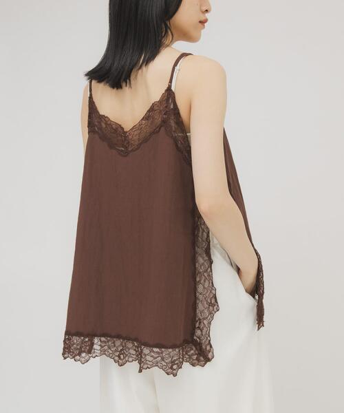 KBF（ケイビーエフ）の「ヴィンテージライクレースキャミソール（キャミソール・レディース・ブラウン/アイボリー/ベージュ・ONE）」の12枚目の写真