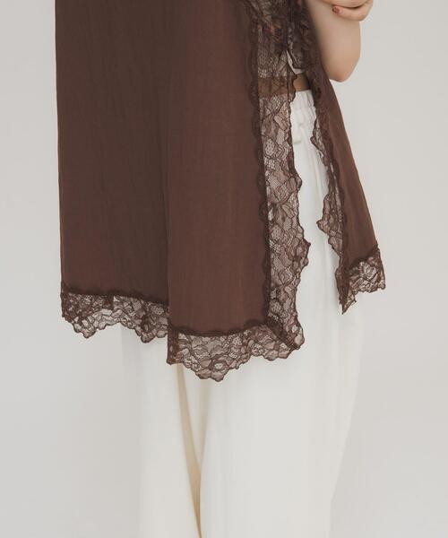 KBF（ケイビーエフ）の「ヴィンテージライクレースキャミソール（キャミソール・レディース・ブラウン/アイボリー/ベージュ・ONE）」の13枚目の写真