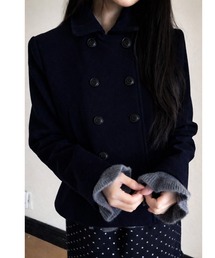 ピーコート（ブルー・ネイビー/青色系・ショート丈）ファッション通販