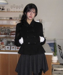 Aelina（エリナ）の「ダブルブレストポケット付きコート（ピーコート）」