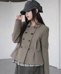 Aelina（エリナ）の「ダブルブレストポケット付きコート（ピーコート）」