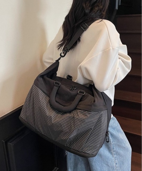 セール】リップストップ 配色 2WAY トラベルボストンバッグ（ボストン