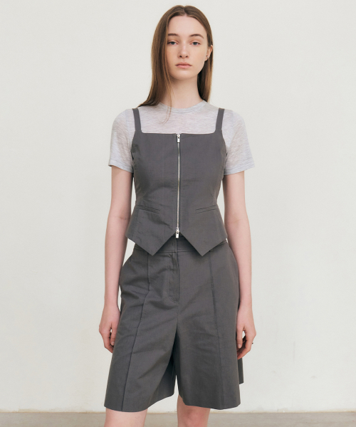 ARTID（アルティーダ）の「リネンセットアップバミューダパンツ_GREY（その他パンツ・レディース・グレー・S/M）」の2枚目の写真