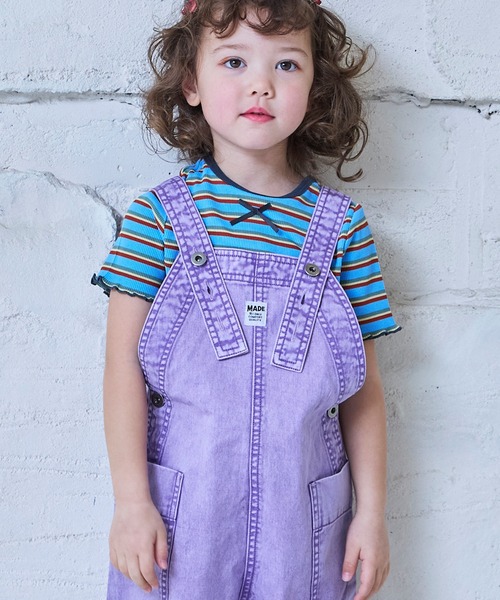 MARKEY'S（マーキーズ）の「ツイルオーバーオール（サロペット/オーバーオール・キッズ・ラベンダー/ミント/ブラウン・100/95/90/80/110/150/140/130/120）」の5枚目の写真