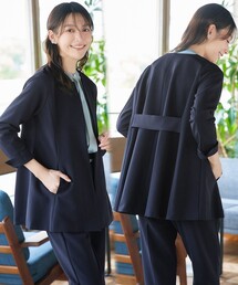 【大きいサイズ】バックフレアロングジャケット