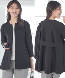 【大きいサイズ】バックフレアロングジャケット