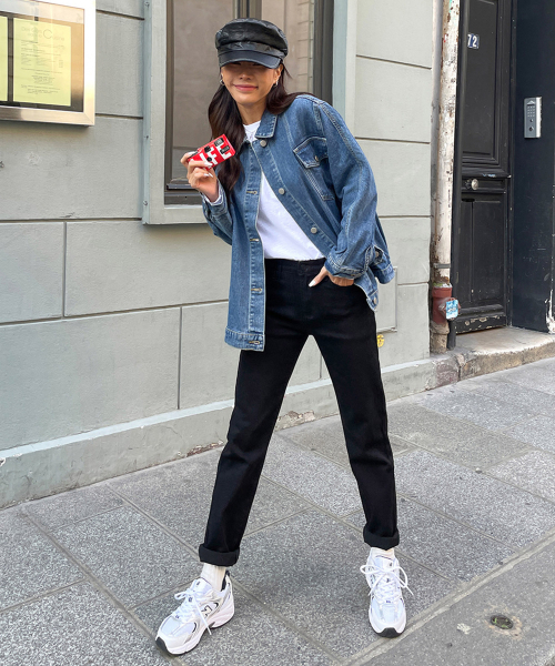 BBAEBBAE(ペッペ)の「ポケットサイドバックルデニムジャケット(デニムジャケット・レディース・ブルー・FREE)」の2枚目の写真