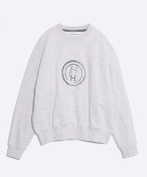 ROUND COMBINATION SWEATSHIRT_MELANGE GREY