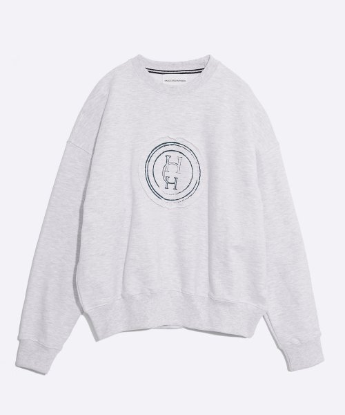 HARDCORE HAPPINESS(ハードコアハピネス)の「ROUND COMBINATION SWEATSHIRT_MELANGE GREY(スウェット・レディース・その他・FREE)」の1枚目の写真
