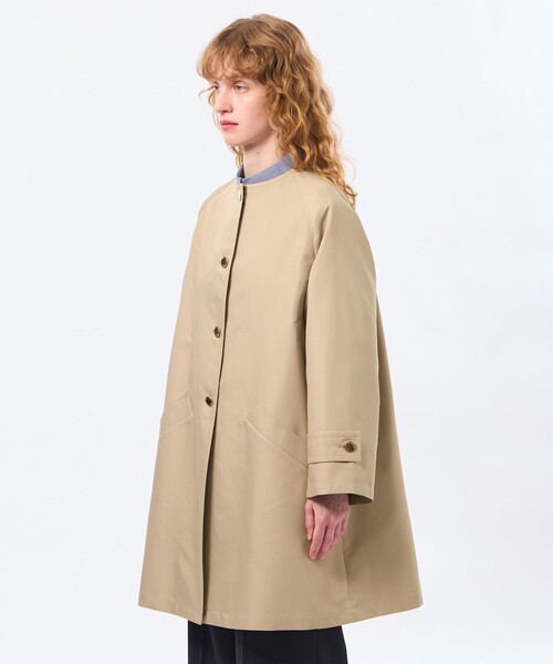 MACKINTOSH PHILOSOPHY(マッキントッシュ フィロソフィー)の「【LEE4月号/蛯原友里さん着用】【WELBURY NO COLLAR(ウェルベリーノーカーラー)】ダブルクロス製(ノーカラーコート・レディース・ダークネイビー/ブラウン系その他4/グリーン/ベージュ・38/36)」の10枚目の写真