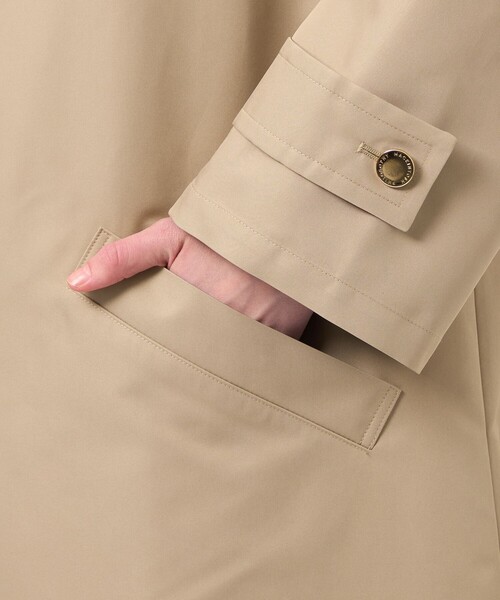 MACKINTOSH PHILOSOPHY(マッキントッシュ フィロソフィー)の「【LEE4月号/蛯原友里さん着用】【WELBURY NO COLLAR(ウェルベリーノーカーラー)】ダブルクロス製(ノーカラーコート・レディース・ダークネイビー/ブラウン系その他4/グリーン/ベージュ・38/36)」の12枚目の写真