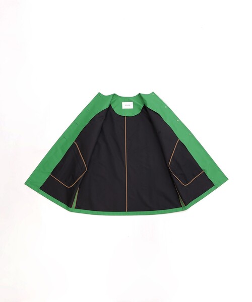 MACKINTOSH PHILOSOPHY(マッキントッシュ フィロソフィー)の「【LEE4月号/蛯原友里さん着用】【WELBURY NO COLLAR(ウェルベリーノーカーラー)】ダブルクロス製(ノーカラーコート・レディース・ダークネイビー/ブラウン系その他4/グリーン/ベージュ・38/36)」の16枚目の写真