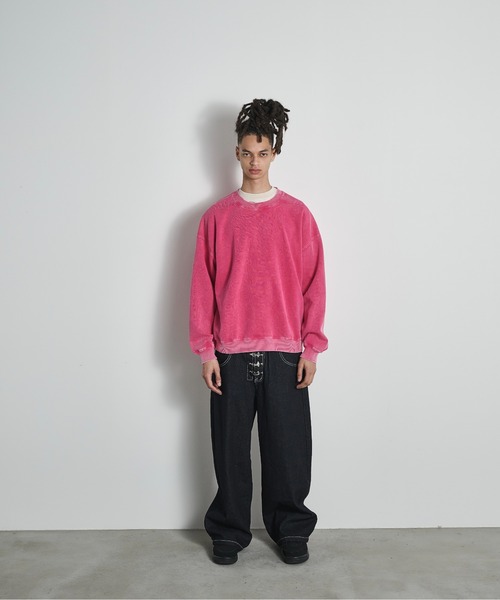 BLANK HOTEL(ブランクホテル)の「Pigment Dyed Sweat Shirt / ピグメントスウェットシャツ(スウェット・メンズ・ピンク/ブラック/グリーン/ブラウン・XL/L/M)」の11枚目の写真